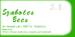 szabolcs becs business card